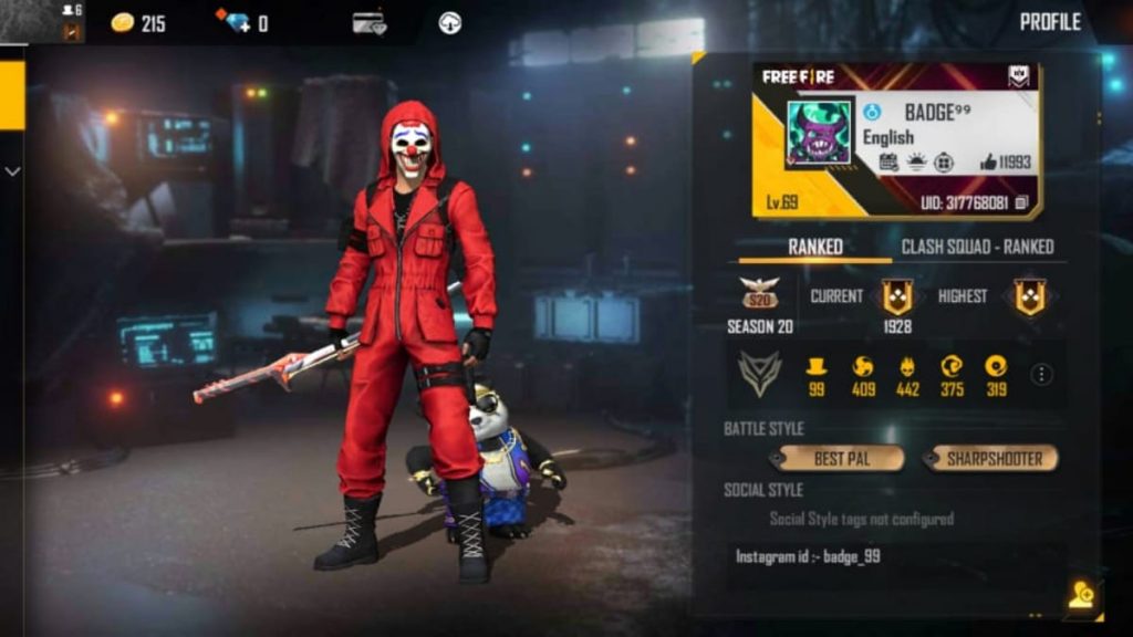 Badge 99 Free Fire ID